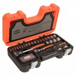 (Bild für) Steckschlüssel-Satz 1/4" und 3/8" Steckschlüsseleinsätze, metrisch, Sechskantprofil, Vierkantantrieb, inklusive Kugelkopfknarre