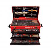 Metallwerkzeugkoffer mit Sortiment, 193-teilig 1/4" + 3/8", metrisch