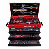 Metallwerkzeugkoffer mit Sortiment, 143-teilig 1/4" + 3/8", Zollmass