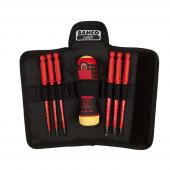 1000V Slim Ratschenschraubendreher Set, geschlitzt und Pozidriv