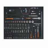 3/3 Einlage Steckschlüssel-Einsätze 1/4", 3/8", 1/2", 82-teilig